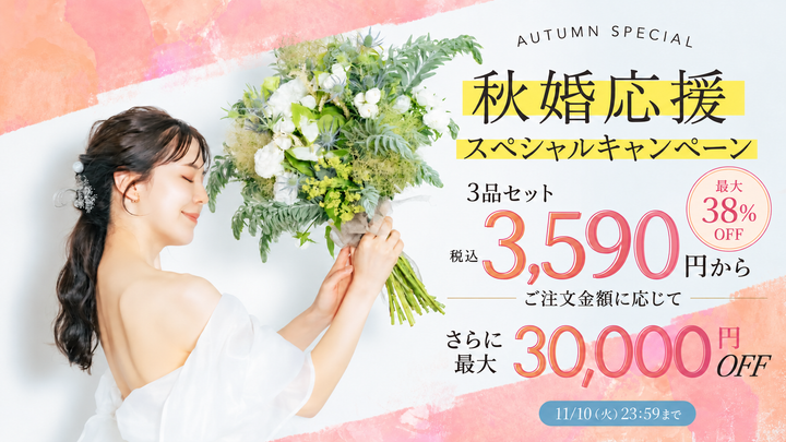 fitau 秋婚応援スペシャルキャンペーン 3品セット税込3,590円から 最大38％OFF さらに最大30,000円OFF 11月10日（火）23:59まで